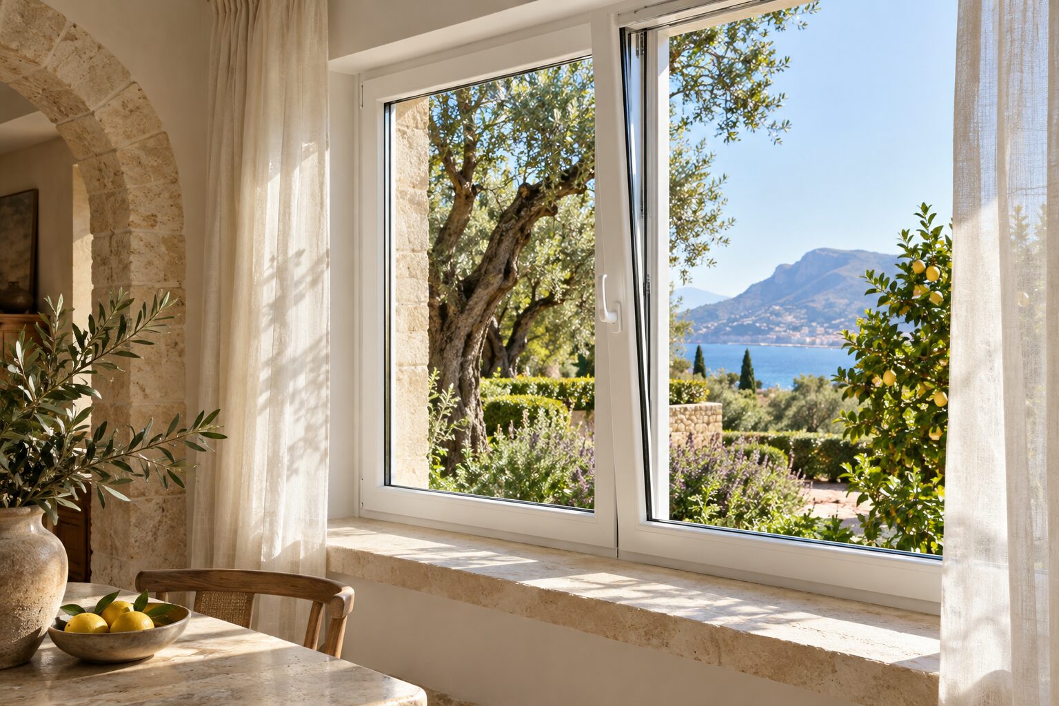 Profili in PVC in un ambiente mediterraneo